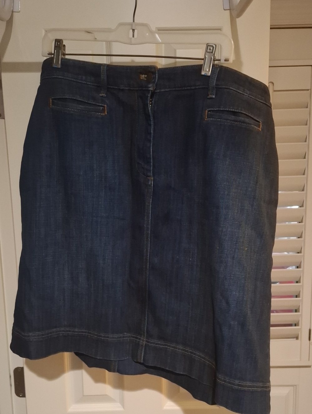 Talbots Classic Dark Blue Denim Skirt - Women's